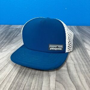 Patagonia Trucker Hat Men's Adjustable Blue White Mesh Back Outdoor Cap